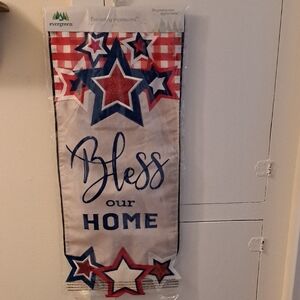 Evergreen Patriotic Banner with Stars (12.5" x 27.5")